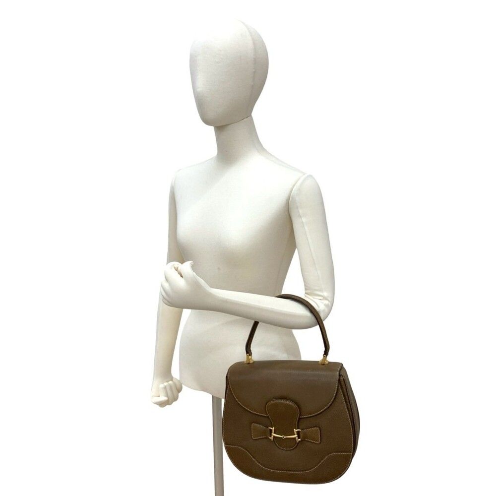 GUCCI Authentic Brown Leather Horsebit Tote Bag - Picture 2 of 10